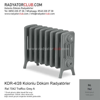 Kdr-4-28 Kolonlu Ayaklı Döküm Radyatör, Ral 7042 |  8 Kolon Kdr-4-28 Kolonlu Ayaklı Döküm Radyatör, Ral 7042 |  8 Kolon